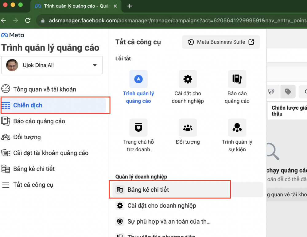 Vào phần cài đặt thanh toán
