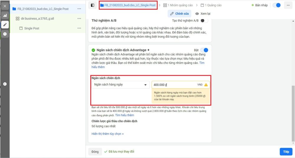 Trình quản lý quảng cáo Facebook