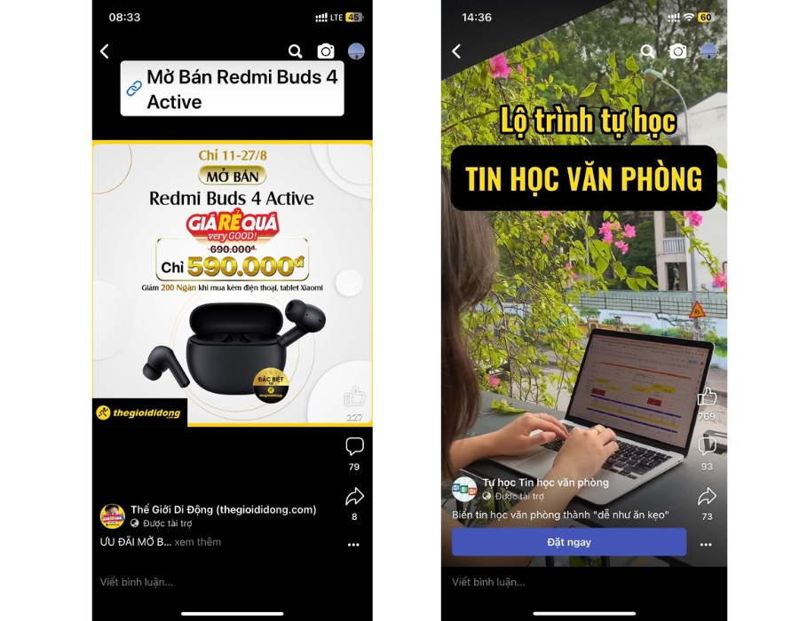 Chạy quảng cáo reels