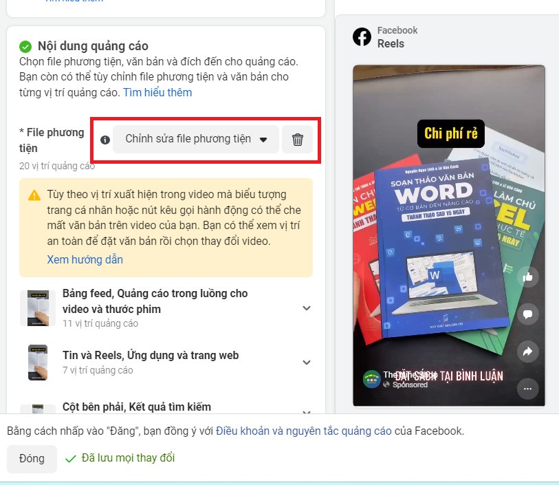 Chạy quảng cáo reels