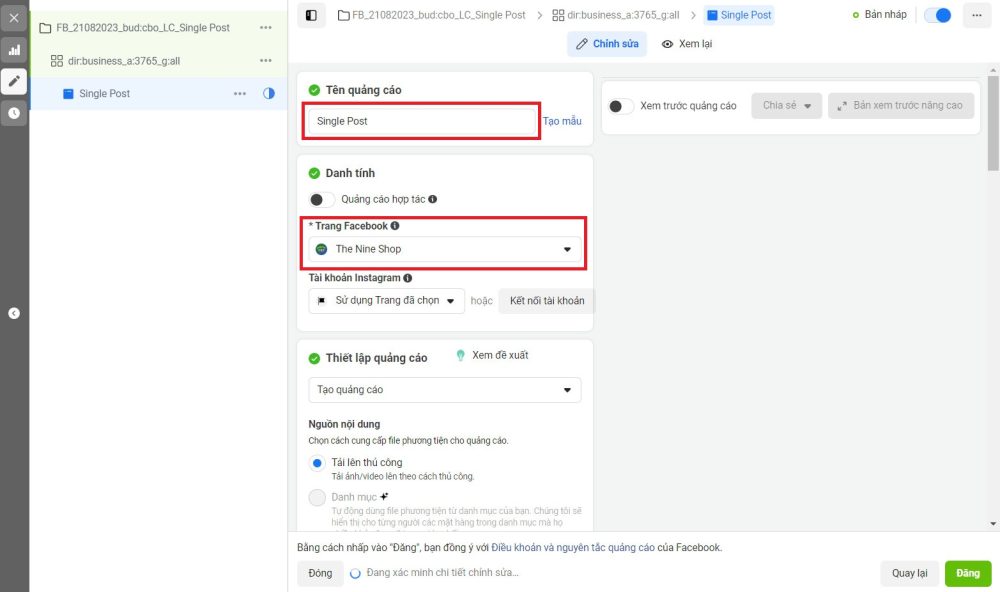 Trình quản lý quảng cáo Facebook
