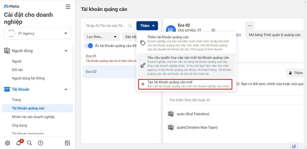 cách tạo tài khoản BM Facebook