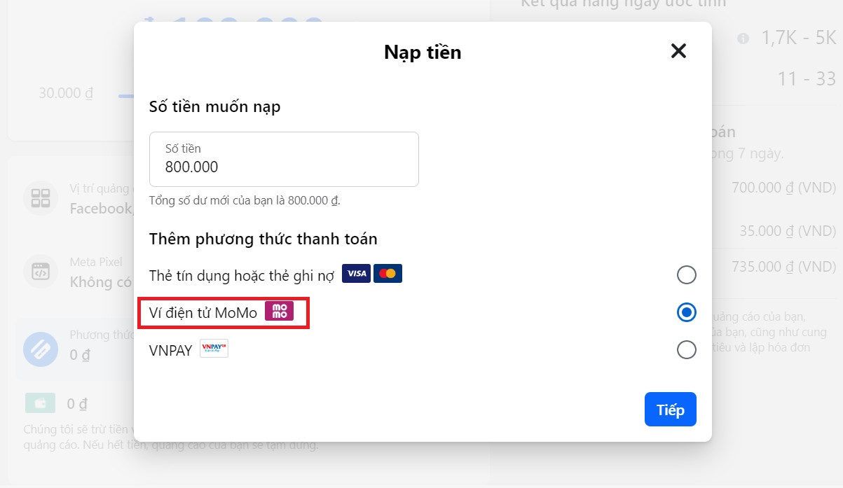 Chạy Quảng Cáo Tài Khoản Facebook Cá Nhân