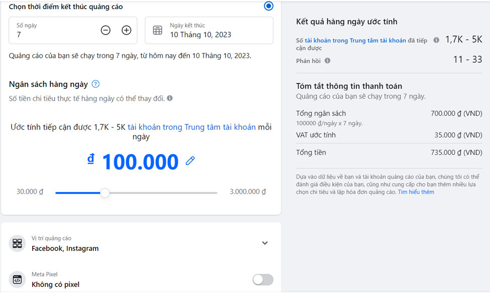 Chạy Quảng Cáo Tài Khoản Facebook Cá Nhân